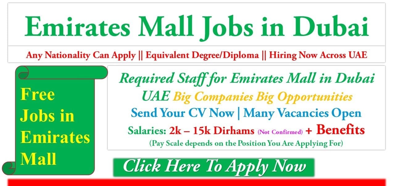 Emirates Mall Jobs in Dubai