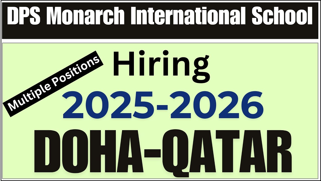 Teaching Jobs in Qatar 2025 | Primary to High School Roles